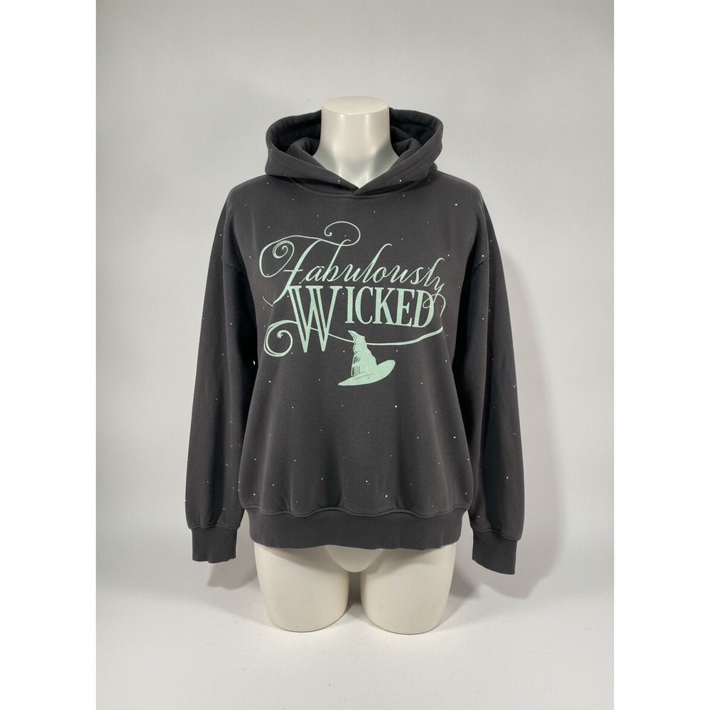 Wicked The Musical Fabulously Wicked Rhinestone Hoodie Mens Medium Black